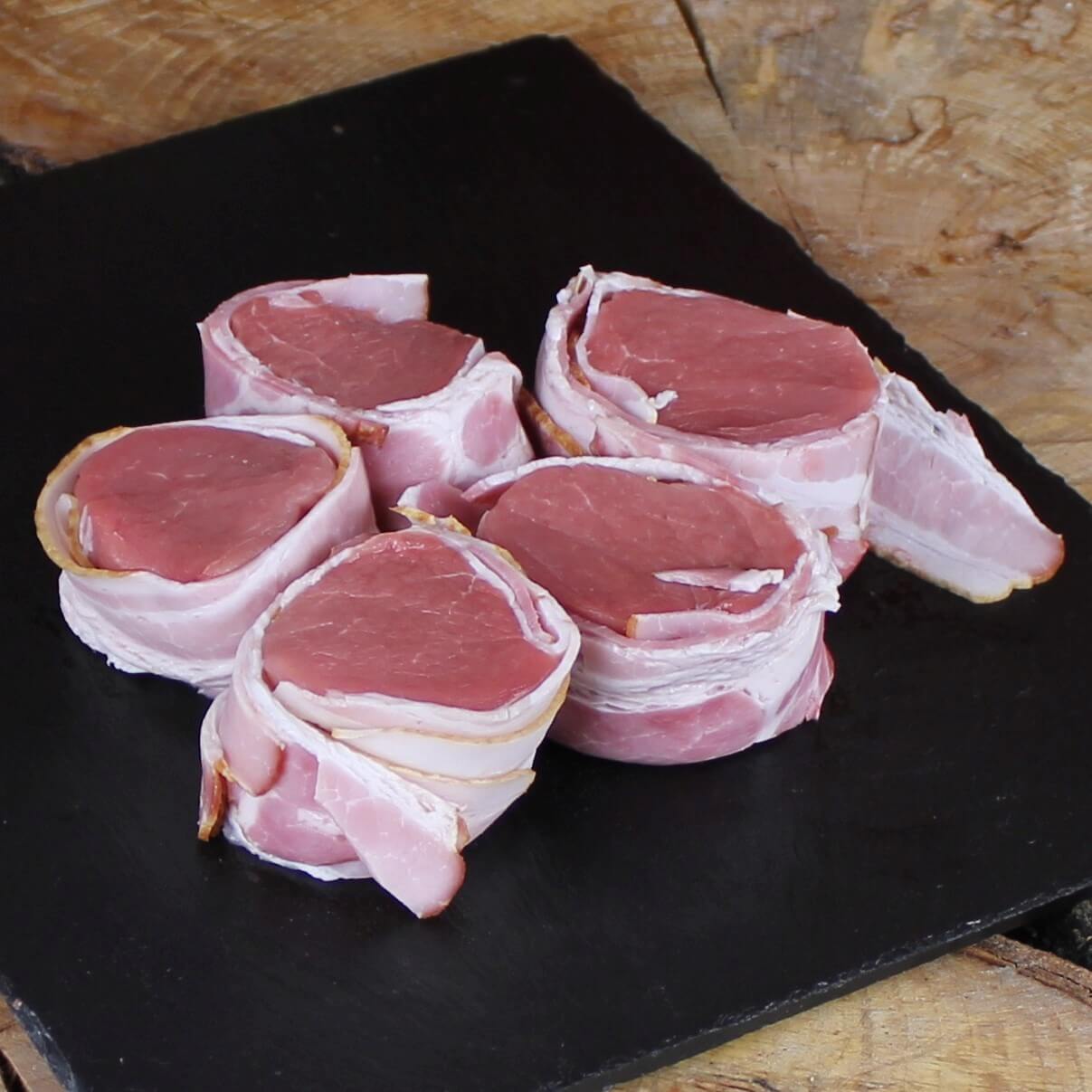 Bio Schweinlungenbraten Steak mit Speck umwickelt kaufen